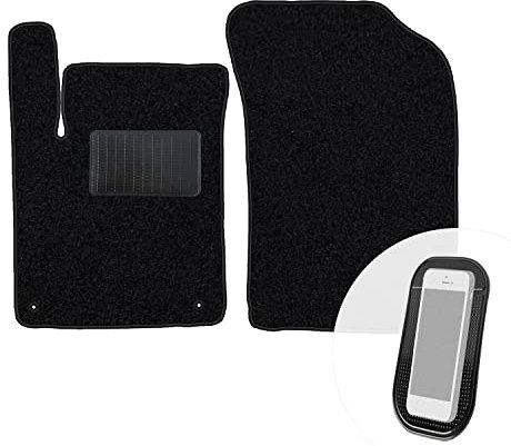 moto-MOLTICO Vorne Fußmatten Auto Velours Autoteppiche Schwarz Automatten Set 2-teilig passend für Citroen C3 II DS3 2009-2016