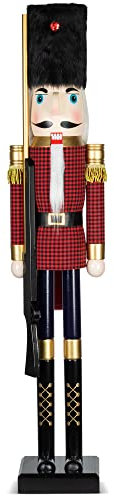 KI Store Schiaccianoci natalizio, 120 cm, taglia grande, XXL, in legno, decorazione natalizia (Bufalo)