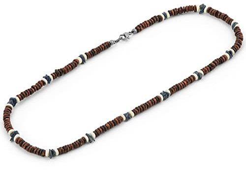 LOCAL LEAGUE Herren Surfer Perlen Halskette, Holzperlen für Männer, Freund, Strandurlaub, Australischer Surf-Stil Perlenkette, Tribal, Urlaub, Festival, BEACH Party 46 cm