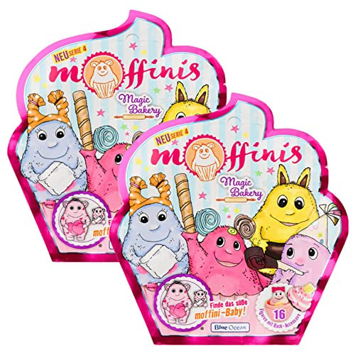 Generisch Blue Ocean Moffinis Figur Sammelfigur Serie 4 - Magic Bakery - Moffini Muffin Monster - Figur Auswahl (2 Tüten)