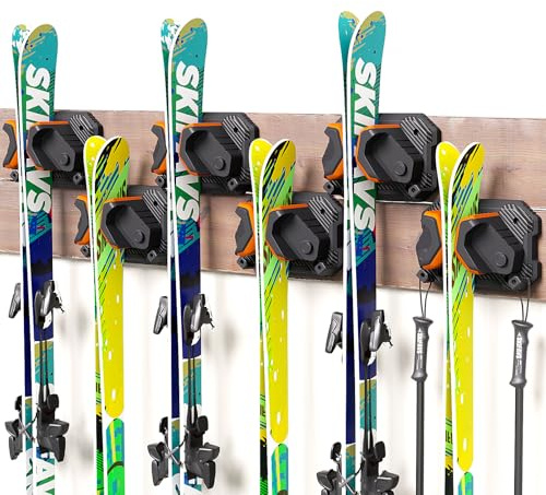 Ski- und Snowboard-Wandregal für Garage, passt auf jedes Ski-/Board, Ski-Wandhalterung, beschädigungsfreies Aufbewahrungsregal, Garagenorganisation, platzsparender Winterausrüstungs-Organizer