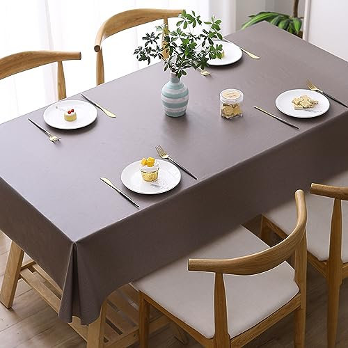 XQSSB Tischdecke Tischläufer Tischtuch Tischwäsche Einfarbiges PVC Gegen Verbrühung Tischdekoration Tafeltuch Kaffee 90 × 150cm