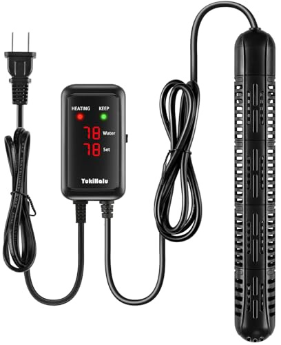 YukiHalu Chauffage d'aquarium 50/100/200/300/500 W avec étui de Protection, Chauffage d'aquarium, température réglable, contrôleur de température Externe, écran LED, utilisé pour 500 W