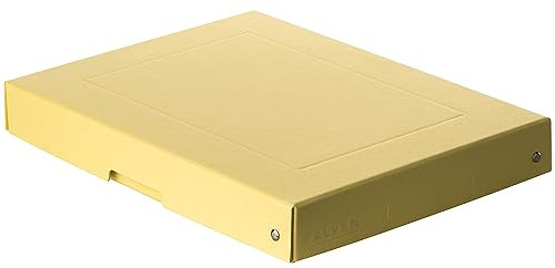 Original Falken 5er Pack PureBox Pastell. Made in Germany. 40 mm hoch DIN A4 gelb. Aufbewahrungsbox mit Deckel aus stabilem Karton Vegan Geschenkbox Transportbox Schachtel Allzweckbox