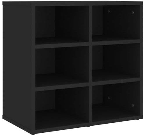 vidaXL Schuhregal, Schuhschrank mit 6 Fächern, Schuhaufbewahrung für Flur Wohnzimmer, Wand Schuhablage Schuhkommode Schuhständer, Schwarz