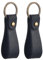 Wisebom Porte-Clés en Cuir Veritable Qualité, 2Pcs Porte-Clés avec Lanière en Cuir et Boucle de Cuivre, Anneaux Porte Clé de Voiture Sangle en Cuir pour Homme Femme (Noir)