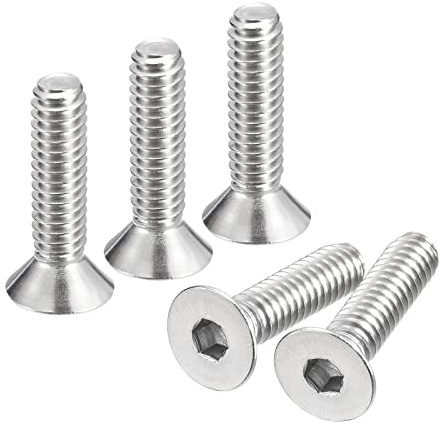 QUARKZMAN 20Stk 1/4-20x1 Flach Senkkopf Steckdose Kappe Schrauben 304 Edelstahl Sechskant Steckdose Flachkopf Schrauben Senkkopf Bolzen