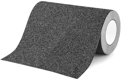 OQingluan Antirutsch Klebeband, 25cm*10m Antirutsch Treppenstufen, Rutschfest Streifen mit Selbstklebend, High Grip, Wasserdicht, Schwarz