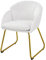 Abician Chaise de Salle à Manger en Velours Chaise Cuisine Fauteuil de Salon avec Pieds en Métal Doré Fauteuil d’appoint avec Accoudoirs pour Salle à Manger Salon Chambre Cuisine Bureau Blanc