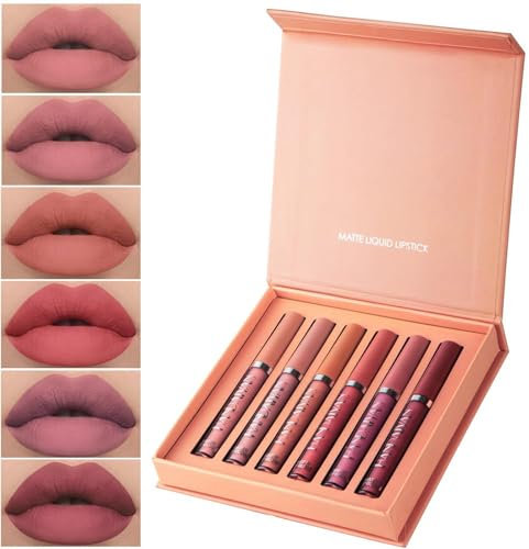 Havenlyn The Everlasting Liquid Lipstick Matte 6er-Set, Havenlyn Everstanding Liquid Lipstick Matte, wasserfeste Lippenstift-Geschenksets für Frauen (Spring Summer Set)