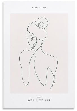 NeAfp One Line Art Poster Nr. 1 für Zimmer, Wohnzimmer, Dekoration, moderne ästhetische Wandkunst, Geschenk für Freunde, Bett, ungerahmt, 20 x 30 cm