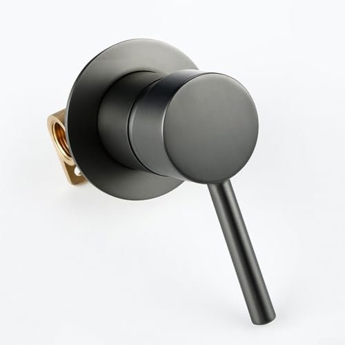 ARMYJY Shower Knobs Wall Mount Bathroom Concealed Shower Mixer Valve Trim Kit Control Valve Shower Handle (Black)