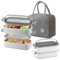 BRYN Lunch Box, 1400ml Boite Repas Compartiment avec Couverts et Sac Isotherme Repas, boîtes Bento Lunch Box pour Pique-Nique, Travail, Écoles, Camping et Fitness (Blanc)
