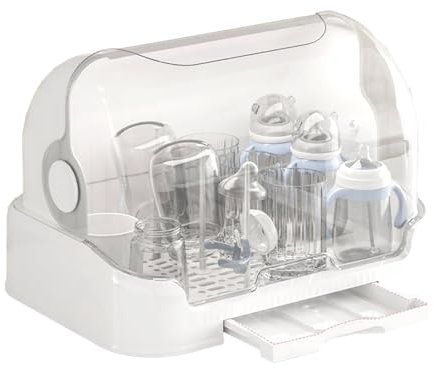 LOVEMETOO Wäscheständer Für Babyflaschen | Staubdichter Flaschentrockner | Staubdichte Flaschenaufbewahrung Mit Herausnehmbarer Abtropfschale,Aufbewahrungsbox Für Kleinkinderflaschen, SRUG5F5QPQJDXAJA