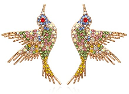 Kolibri-Ohrringe für Frauen, Niedliche Vogel Ohrringe für Mädchen, Tropische Vogel-Aussage-Ohrhänger hypoallergen, Fliegende Kolibri-Tropfen-Ohrringe, Niedliche böhmische Tier Ohrringe Ohrstecker