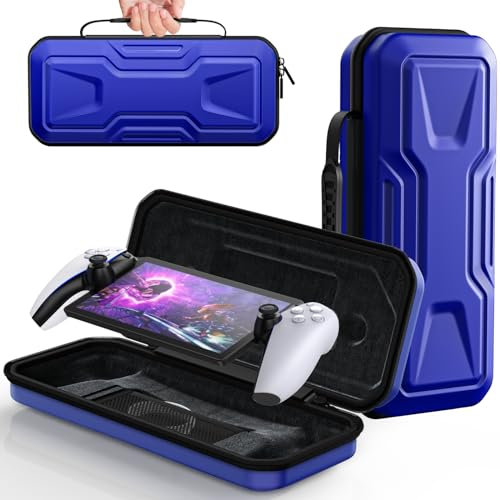 FYOUNG Carrying Case for PlayStation Portal, Protective Hard Shell Portable Travel Carry Handbag Full Protective Case Accessories for PlayStation Portal Remote Player-Blue