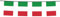 große und Lange Fahnenkette/Wimpelkette/Girlande Italien mit 12 Flaggen/Fahnen/Wimpel a 14 x 21 cm, zirka 5 m lang (Flaggenkette,Kette) für innen und außen