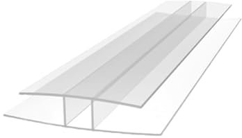 H-Profil aus Polycarbonat - 1m - Verbindungsprofil aus Polycarbonat - Transparent - 16mm