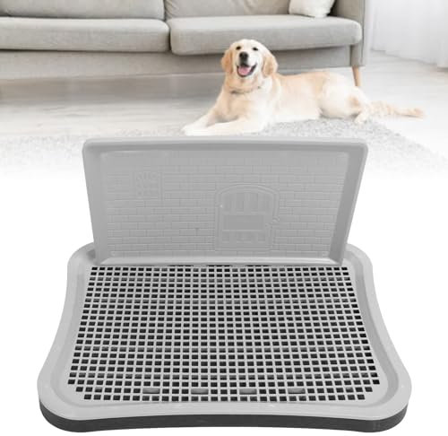 Toilette per Addestramento Cani, Vasino Portatile Rimovibile per Addestramento in Rete per Cuccioli con Colonna a Parete, Lettiera per Cani Vassoio per Addestramento per Animali