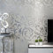 LMTYJZRY Tapete 3D Grau Viktorianisch Damast Geprägte Tapetenrolle Wohnkultur Wohnzimmer Schlafzimmer Wandverkleidungen Silber Floral Luxus Tapeten
