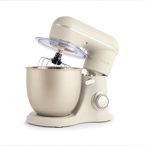 Salter EK5511SBOVDE Elektrische Standmixer - Rührer mit 4 Liter Rührschüssel, 10 Geschwindigkeitseinstellungen mit Pulse-Funktion, Abnehmbar Spritzschutz, Rührbesen, Teigknete- und Rühraufsatz, 1300W
