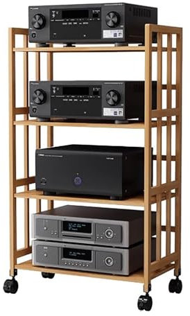 CHZDPP Stereokabinett 3 4-stöckiges Eck-Stereokabinett mit verstellbarem Regal, Mobiler Audio-Rack-Schrank, Universeller freistehender TV-Schrank/Küchenregale(4-Tier,70cm/27.6in)