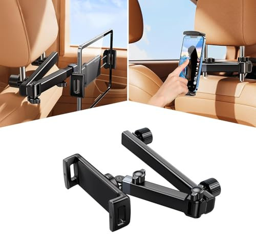 ZDHXZYQ Car Headrest Tablet Mount for Tesla Model X 5-seats, 360° Rotating Backseat Mount, Stretchable Tablet Holder for Tablets, Mobile Phones