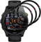 Verre Trempé pour Garmin Forerunner 255/255 music,3 Pièces Protège écran [3D Incurvé Couverture Complète][Haute Sensibilité] [Sans Bulless] Force Glass