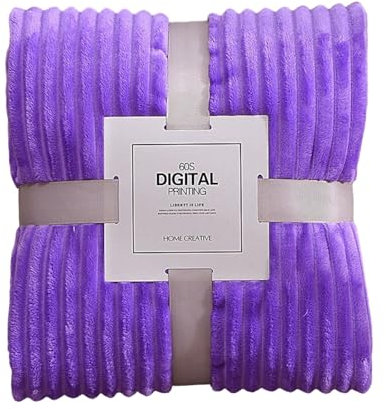 Gestreifte Flanelldecken Für Betten Einfarbig Weich Warm Nerz Überwurf Sofabezug Tagesdecke Strand Reisedecken