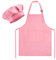 Morcheiong Kochmütze und Schürzen-Set für Kinder: Rosa Kinderschürze und Kochmütze mit 2 Taschen für Koch-, Mal- und Backaktivitäten