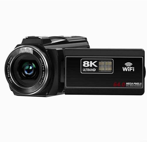 LVYXON Videocamera 8K con sensore CMOS da 64 MP, zoom digitale 18x, per visione notturna, touch screen IPS da 3 pollici, registrazione 4K 60FPS per vlogging, fauna selvatica, eventi sportivi (colore