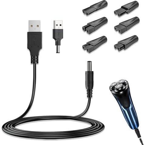 8 Stück 5V USB Rasierer Ladegerät, Ersatz-Netzteil Netzkabel für Haarschneider, 8-in-1 Reise Universal Ladekabel Set für Bartschneider Haarschneidemaschinen Trimmer für Philips Norelco Multigroom