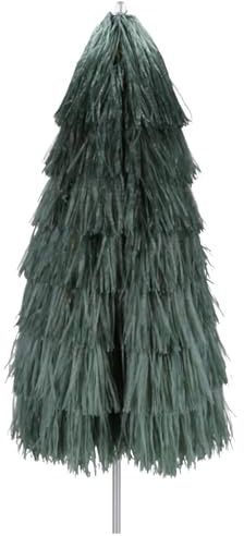 Generisch Sonnenschirm Hawaii mit Fransen salbei, 200 cm Durchmesser mit Knickgelenk von J.K.