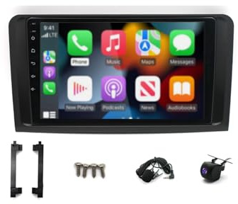 4G+64G Android 14 Autoradio für Mercedes Benz ML GL 2005-2011 9 Zoll Autoradio mit Wireless Carplay Android Auto Navi GPS WiFi Bluetooth FM/RDS Rückfahrkamera Mirror Link