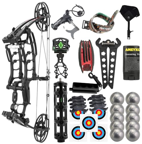 PYMUST Compoundbögen Dual-use für Pfeile und Stahlkugel - 40-65lbs Adjustable - Short-Axis - für Bogenschießen Outdoor-Jagd Zielschießen