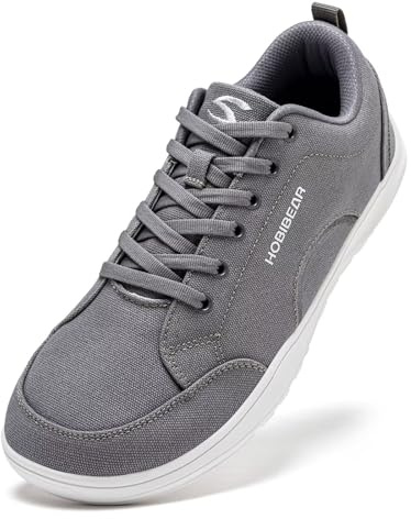 HOBIBEAR Zapatos Barefoot para Hombre y Mujer Punta Ancha Minimalistas Unisex de Lona Antideslizantes para Caminar