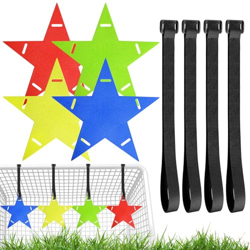 4PCS Fußballtor Zielnetz,24cm Sternförmiges Zielnetz Fussballtor mit Verstellbarem ,Football Goal Target für Schießgenauigkeit Verbesserung,Torwandschiessen