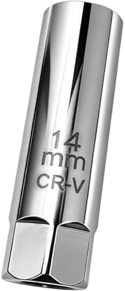 Zündkerzenschlüssel 14mm Dünnwandig, Zzündkerzenschlüssel 14mm 12 Punkt mit Magnet Zündkerzenentferner Präziser Zündkerzen Schlüssel für PKW LKW Motorrad Werkzeug Einfachen Zündkerzenwechsel Wartung