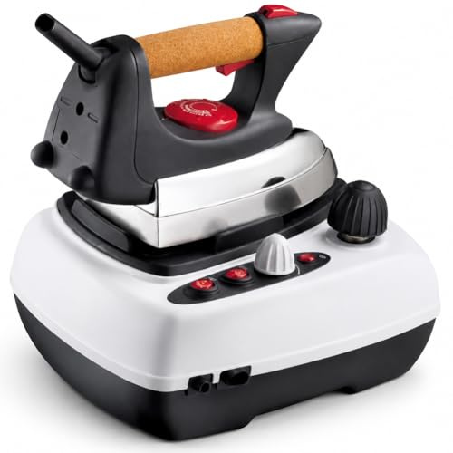 BAKAJI Ferro da Stiro a Caldaia DB8650 Potenza 2000W, Stirella con Capacità Serbatoio 700 ml e Generatore di Vapore, Pressione 3,0 bar, Impugnatura Ergonomica in Sughero, Regolazione della Temperatura