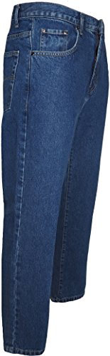 Blue Circle Men's Straight Leg Jeans Heavy Duty Work Trousers Regular Fit Inside Leg 27, 29, 31, 33 Inches and Big Waist 30 to 50 (W-36, L-27XS, Denim Blue)