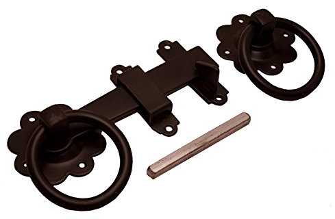 Quality Ironmongery LAT0002AMZ 152 mm Plain Ring Gate Latch - Black