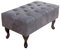 invicta INTERIOR riess-Ambiente Edler Chesterfield Fußhocker antik grau mit Knopfheftung und Nietenbesatz