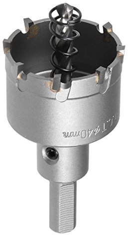 sourcing map Hartmetall-Lochschneider-Bohrer für Edelstahllegierung 40 mm