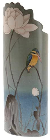 Kason - Kingfisher with Lotus Flower Vase Multicolor