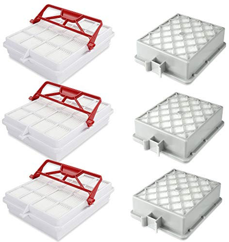 3 Hepa und 3 Carbon Filter passend für Lux Intelligence Royal Hepa Abluftfilter S 115 Staubsauger
