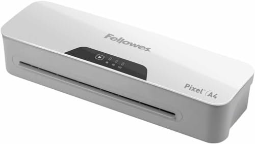 Fellowes Laminiergerät A4 Pixel für das Home Office, für Laminierfolien bis 125 Mikron Stärke, staufrei, inkl. 10 Laminierfolien A4