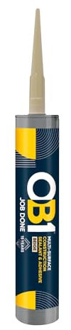 OB1 Beige Multi-Surface Construction Sealant & Adhesive - Hybrid Technology - Excellent Chemical Resistance - Water Resistant - Weather Resistant - Food Safe - 290ml