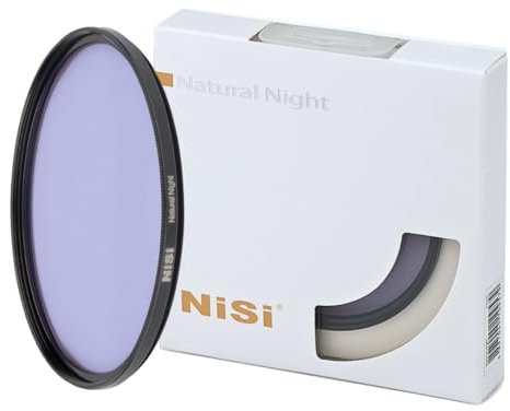 NiSi 77mm Natural Night - Circular Light Pollution Reducing Lens Filter for Nighttime and Astro Photography - Durable Brass Frame, Hydrophobic and Oleophobic Nano Coating, HD Quality Optical Glass
