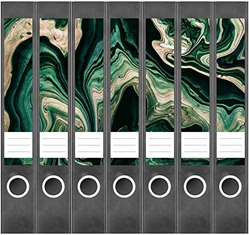 Etiketten für Ordner | Kunst Verläufe | 7 Aufkleber für schmale Ordnerrücken | Selbstklebende Design Ordneretiketten Rückenschilder