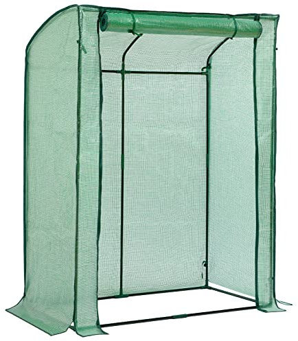 LARMNEE Invernadero de Techo Curvo, Mini Invernadero de Jardín para Tomates, Diseño Superior Redondeado para Evitar Encharcamiento, Puerta Enrollable con Marco Metálico, Verde EGN71GH02